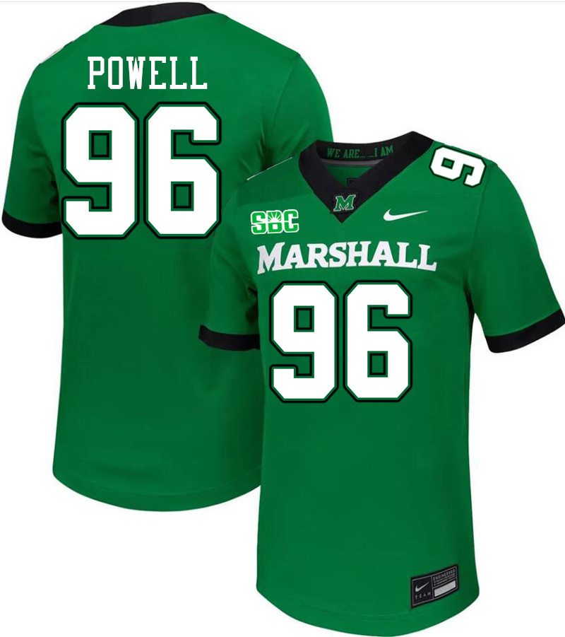 Marshall Thundering Herd #96 Ty Powell College Football Jerseys Stitched-Green Marshall Thundering Herd #96 Ty Powell College Football Jerseys Stitched-Green